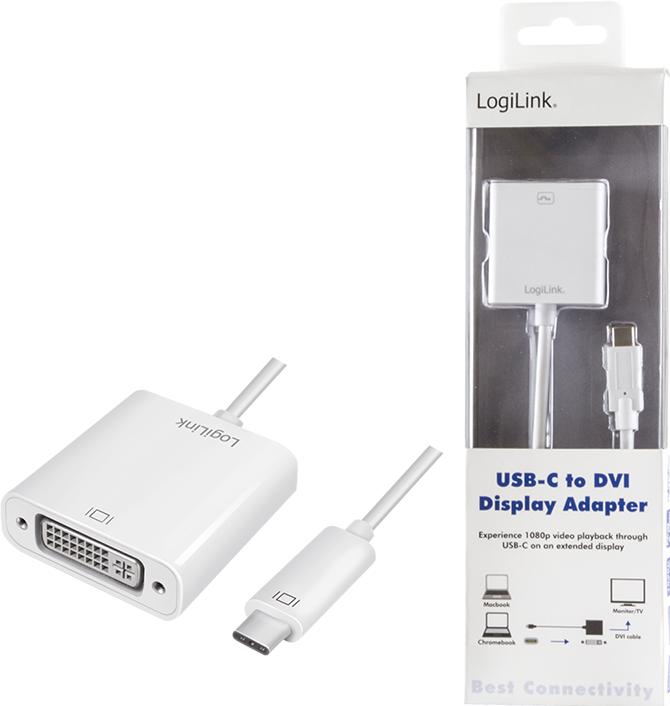 Produktbild LogiLink USB Typ-C zu (DVI, 14 cm)
