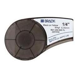 Brady, Etiketten, M21-250-595-YL-BK, Vinyl, Schwarz auf Gelb, 6mm x 6,4m, permanent, endlos, f. BMP21 PLUS