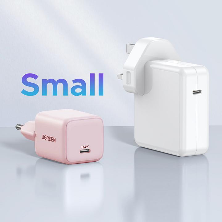 Actual product image Ugreen - Wall Charger X512 (55556) - USB-C, GaN, Fast Charging, 20W, PD3.0, QC4, 3A - Pink (20 W)