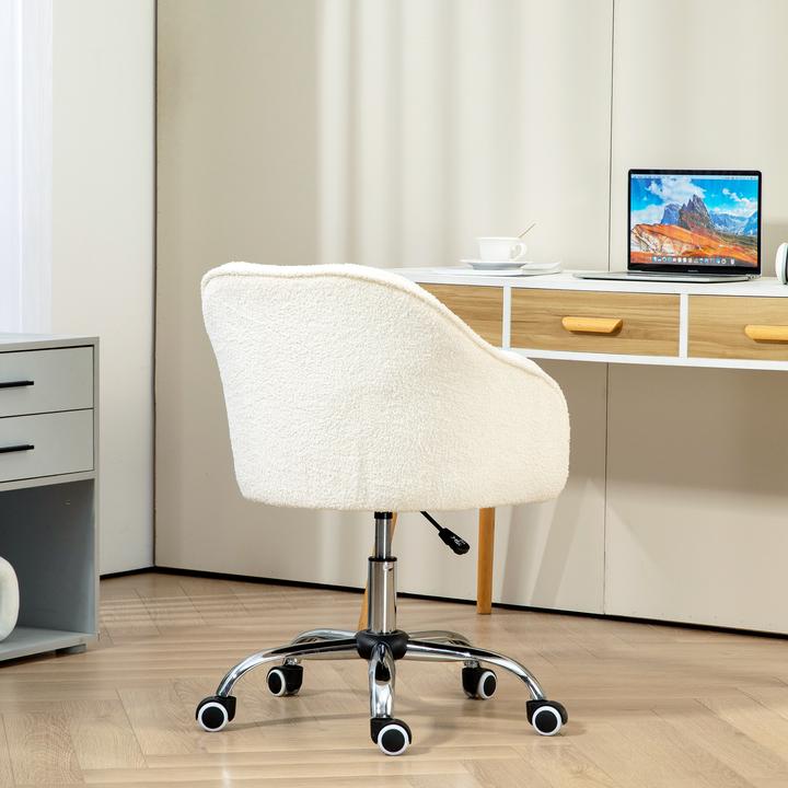 Produktbild Homcom Bürostuhl Polyester, Kunstleder Cremeweiss