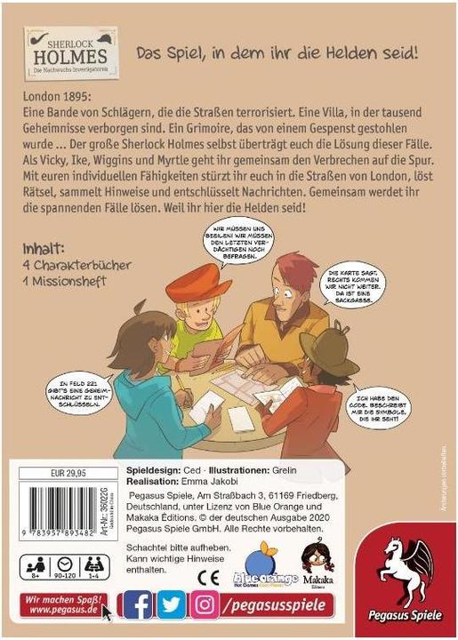 Produktbild Pegasus 36022G - Sherlock Holmes - Die Nachwuchs-Investigatoren,Krimi-Comic-Spiel ab 8 Jahre (DE-Ausgabe) (Deutsch, 1 - 4 Spieler)