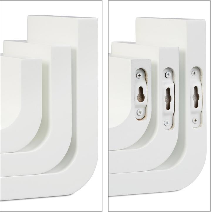 Actual product image Relaxdays U-Shaped Floating Shelves Set of 3 (39.5 x 10 x 14 cm)