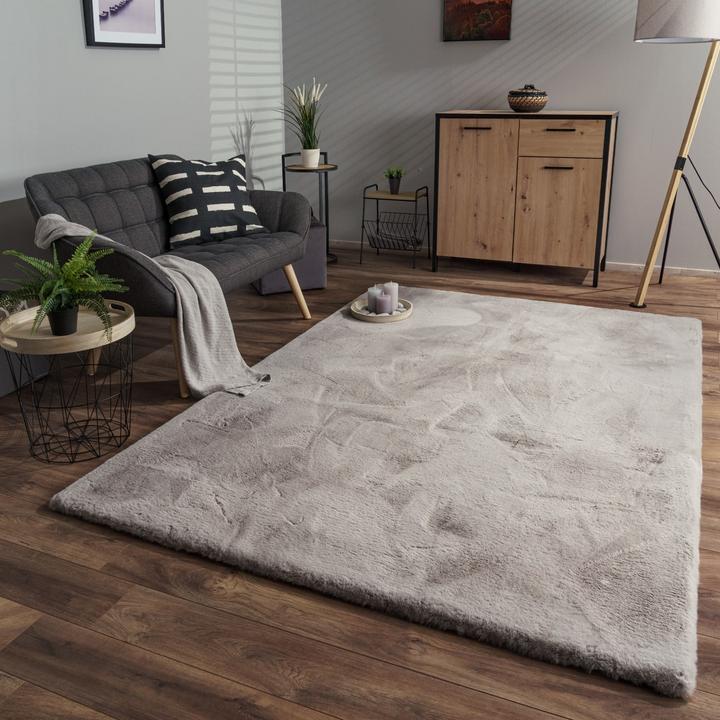 Produktbild TT Home Wohnzimmer Hochflor Teppich Langflor Soft Kaninchenfell Fell Imitat Weich (100 x 60 cm)