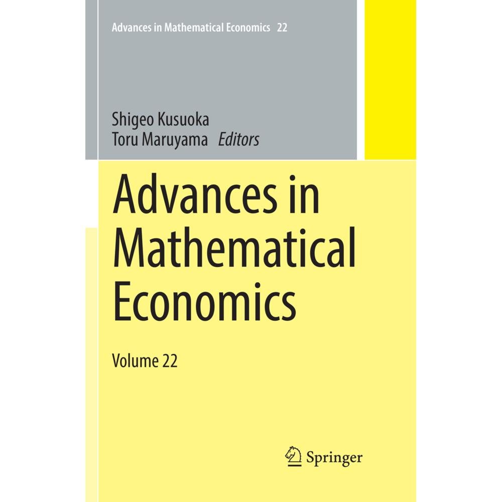 Advances in Mathematical Economics, Fachbücher von Shigeo Kusuoka, Toru Maruyama