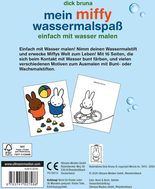 Produktbild Mein Miffy Wassermalspass