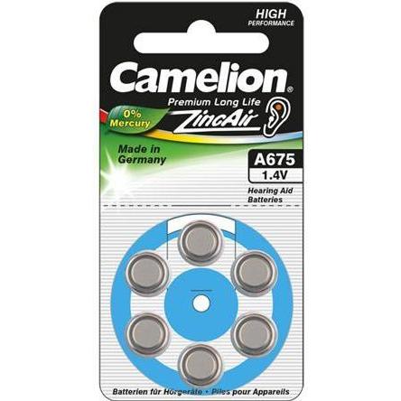 Camelion Zinc Air Celles 1.4V A675/ZL675, 6-pack, "no mercury" (6 Stk., 675, A675, 1300 mAh) (15056675)