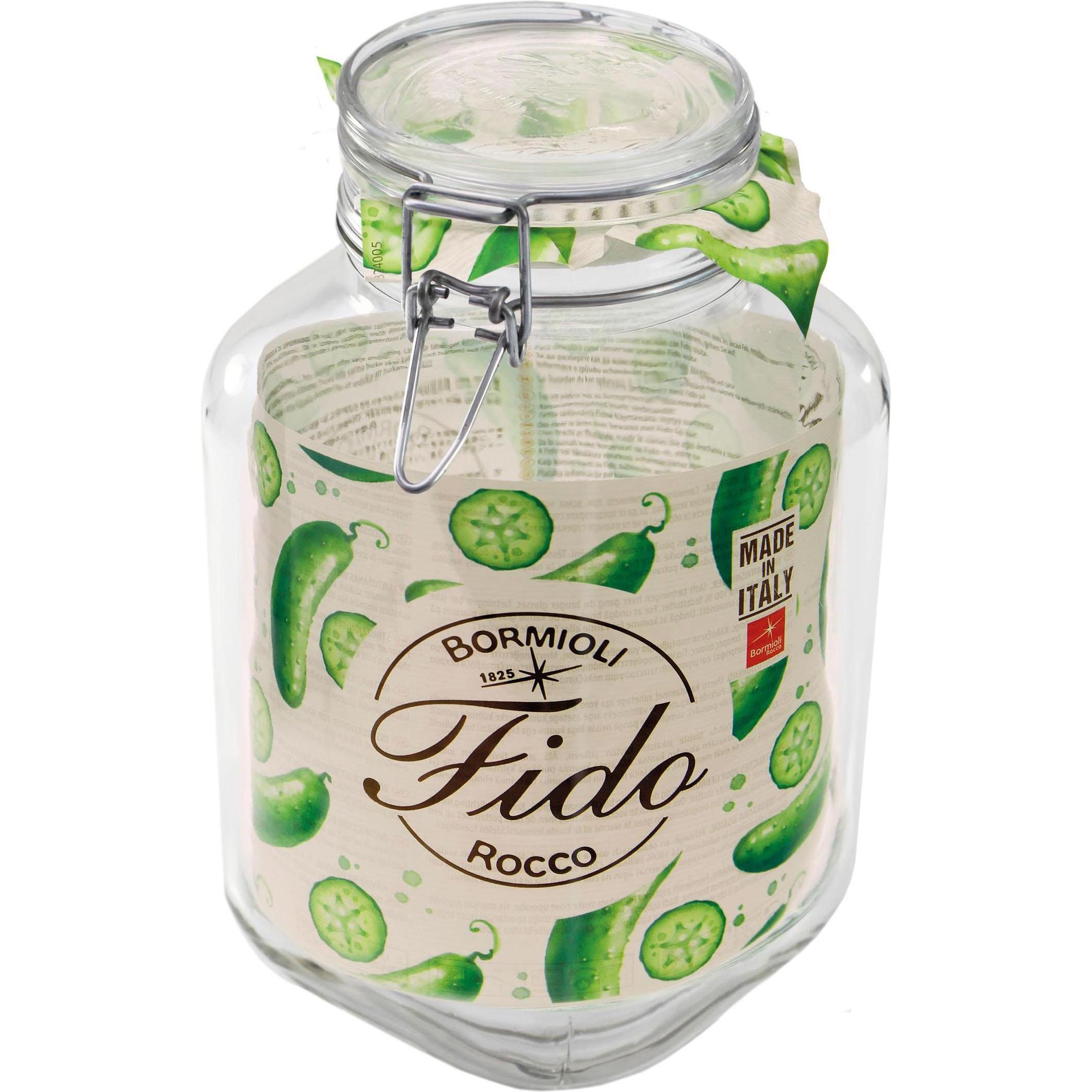 Bormioli Rocco Einmachglas Fido erm. 3l, Barattolo di conservazione, Trasparente