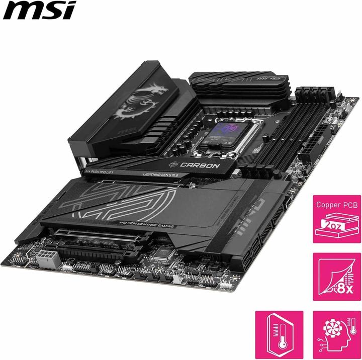 Produktbild MSI MPG Z890 CARBON WIFI (LGA 1851, Intel Z890, ATX)