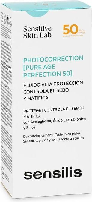 Actual product image Sensilis Photocorrection Pure Age Perfection 50 Fluid SPF 50 Mattifying and Protecting with Azelogly (Sun cream face, SPF 50, 40 ml, 70 g)