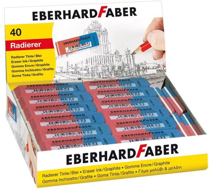 Actual product image EberhardFaber Gomme Caoutchouc rouge/bleu 40