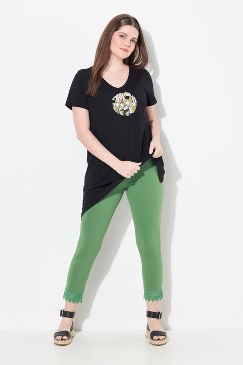 Immagine prodotto Ulla Popken Leggings a 7/8 in cotone biologico con orli di pizzo (42, 44)