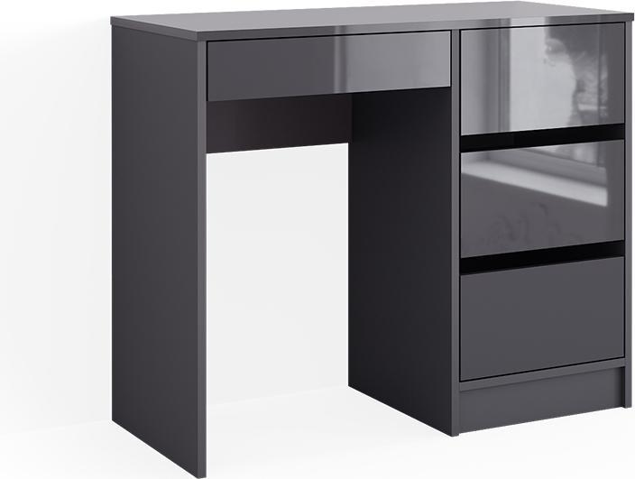 Body: Anthracite, Table top: anthracite, matt front, high gloss Shelf: White