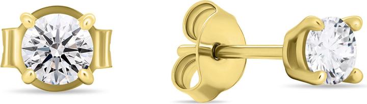 Immagine prodotto Brilio Argento - Orecchini a perno placcati oro con zirconi trasparenti EA580/1/2/3/4Y - Diametro: 0,6 cm