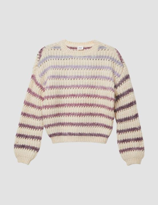 Produktbild s.Oliver Strickpullover Gestreifter Grobstrickpullover im Loose Fit (134, 140)