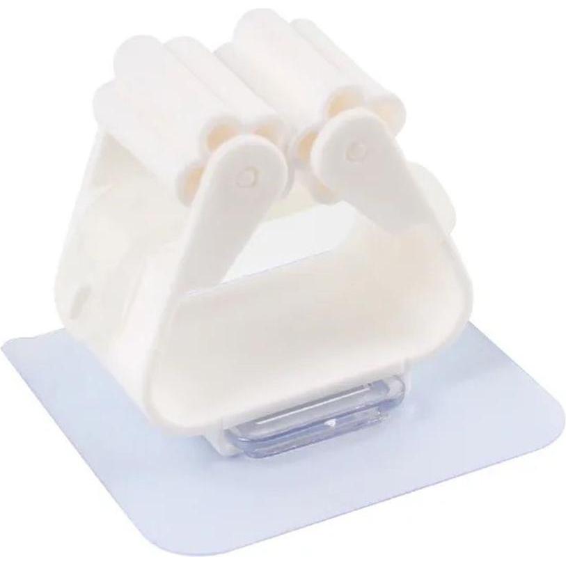 König Design 1-10 Mop Besen Halter Selbstklebend Besenhalterung Kein Bohren Gerätehalter Wand, Reinigungsutensil, Weiss