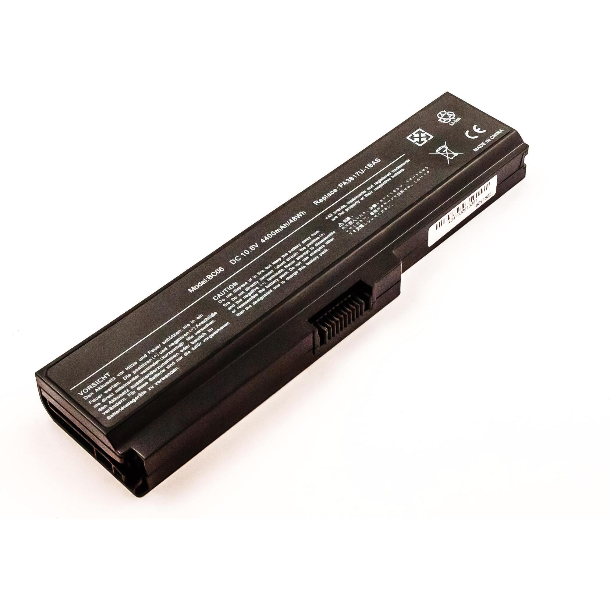 AGI Akku kompatibel mit Toshiba Satellite L750-20T - Akku - 4.400 mAh (4400 mAh), Notebook Akku, Schwarz