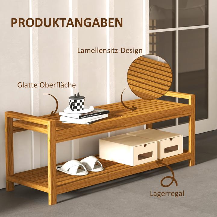 Actual product image Outsunny Gartenbank mit Ablageregal