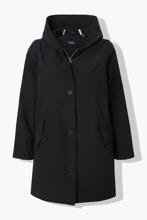 Ulla Popken HYPRAR Softshell-Mantel, wasserabweisend, Kapuze