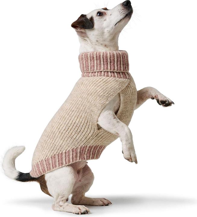 Actual product image Hunter Dogcoat Odense 55 + hat, beige/rose - (203538) (55, Dog jumper)