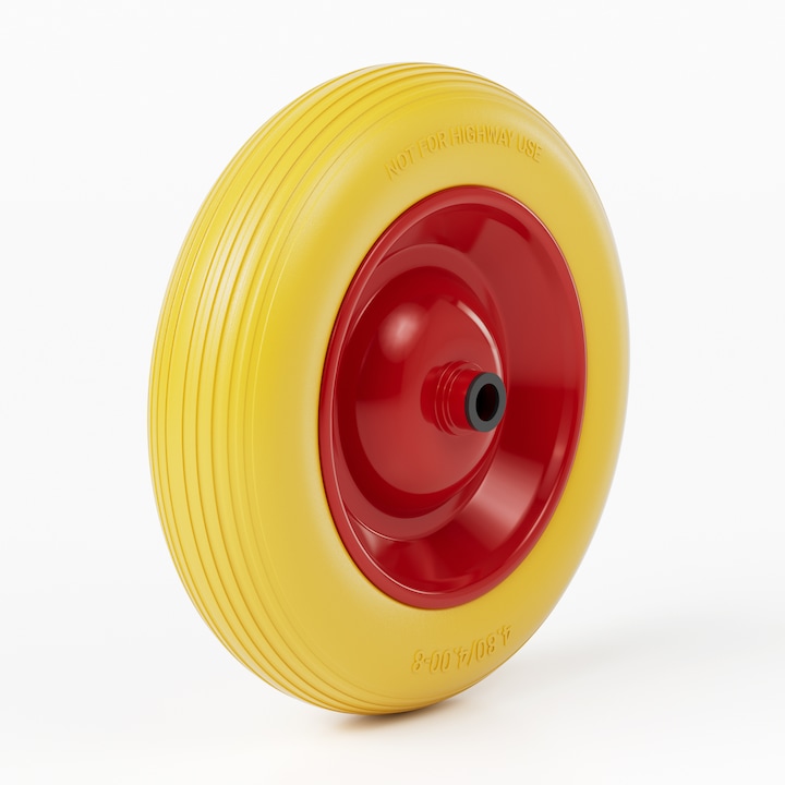 Produktbild Wiltec Schubkarren PU Rad 3.50-8 130kg Vollgummi Polyurethan Reifen pannensicher