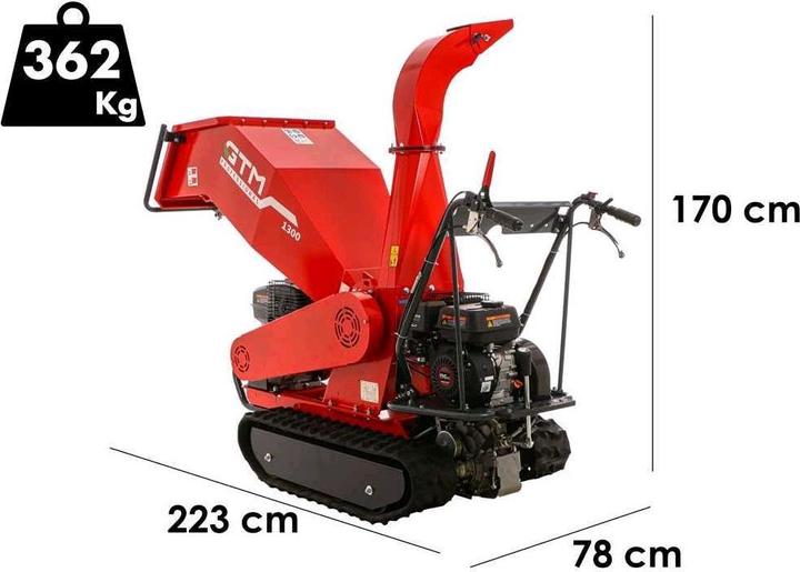 Immagine prodotto GTM Professional GTS 1300 RG TRACK Trinciatrice semovente a cingoli Motore Loncin G420F