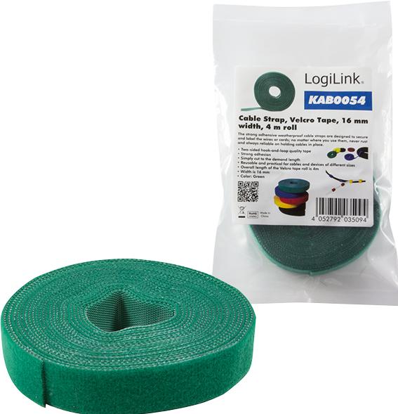 Productafbeelding LogiLink Rol klittenband, 16mmx4 m (16 mm)