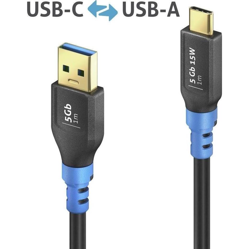 Purelink USB-C>A Kabel 3m (3 m, USB 3.2 Gen 1), USB Kabel