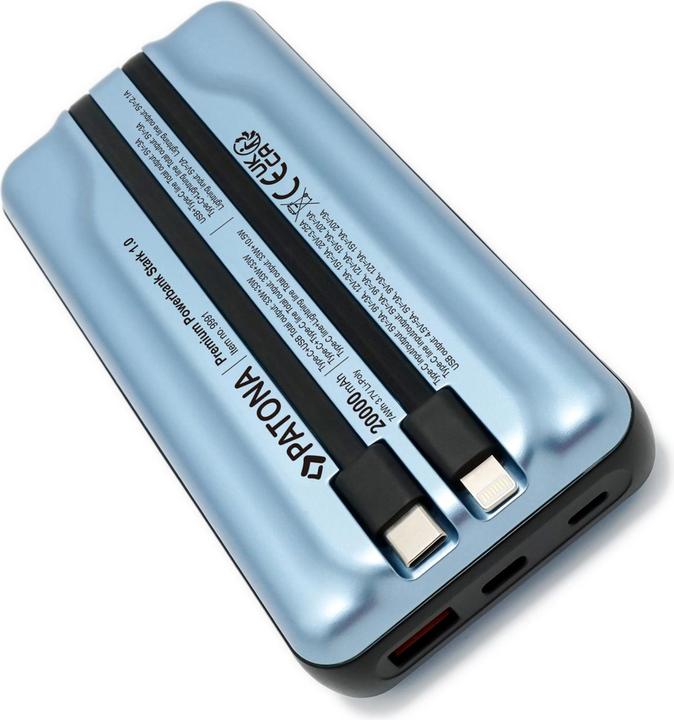 Produktbild Patona Powerbank USB-C/ Ligh. 65W 20000 (20000 mAh, 65 W, 74 Wh)