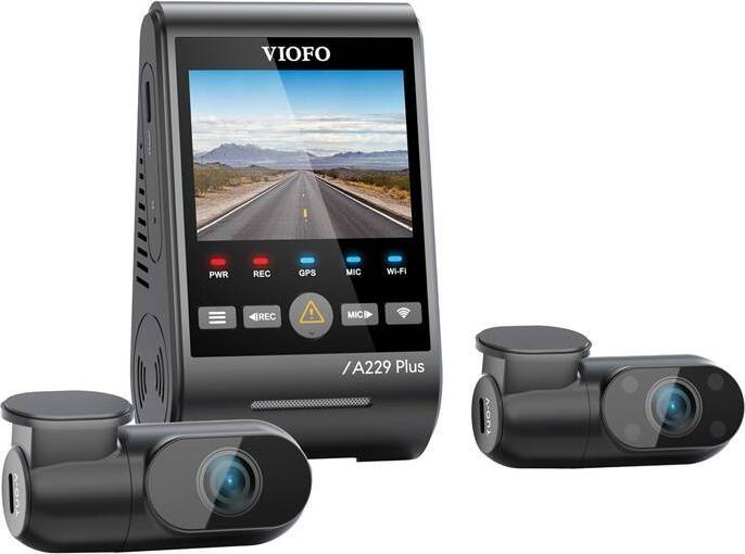 Viofo A229 Plus 3CH (Ricevitore GPS, WiFi, Accelerometro, Microfono incorporato, 2K)