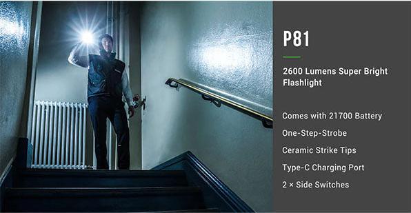 Actual product image Nextorch P81, 2'600 Lumen (10 cm, 2600 lm)