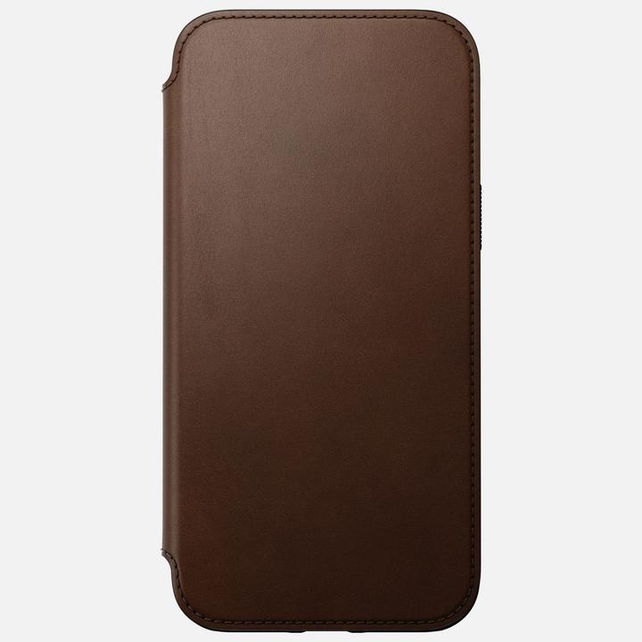 Actual product image Nomad Book Cover Modern Leather Folio iPhone 14 Plus Brown (Apple iPhone 14 Pro Max)