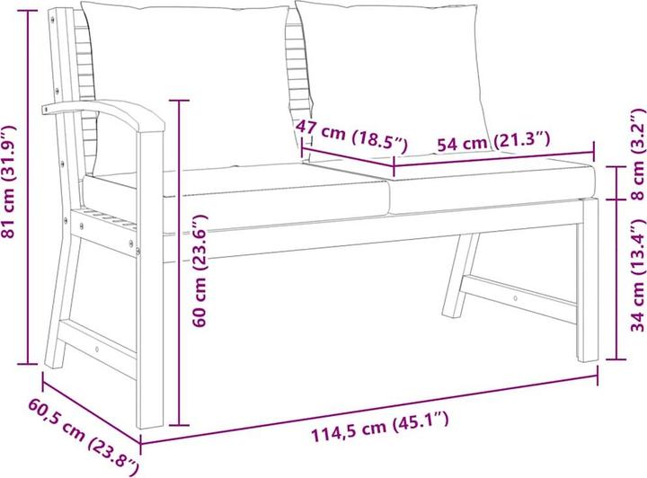 Produktbild vidaXL Gartenbank
