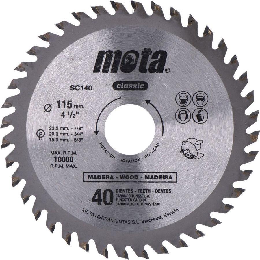 Mota Herramientas, Lama, Circular saw widia ø115 mm 40 teeth