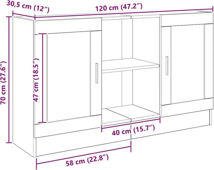 Actual product image vidaXL Sideboard (120 x 30.5 x 70 cm)