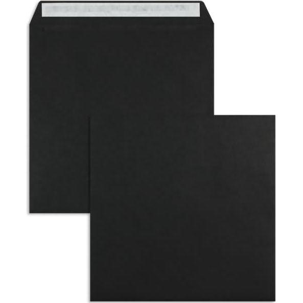 Blanke, Briefumschlag, Briefumschläge 160x160mm 120g/qm haftklebend VE=100 Stück schwarz (100 x)
