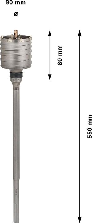 Produktbild Bosch Professional Zubehör PRO SDS max-5 Core Cutter, einteilig, 90 x 80 x 420 mm (90 mm)
