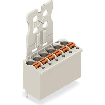 Wago 1-Leiter-THT-Federleiste, Elektronikkabel + Stecker, Grau