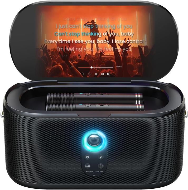 Actual product image Ikarao Karaoke-Maschine mit 2 kabellosen Mikrofonen