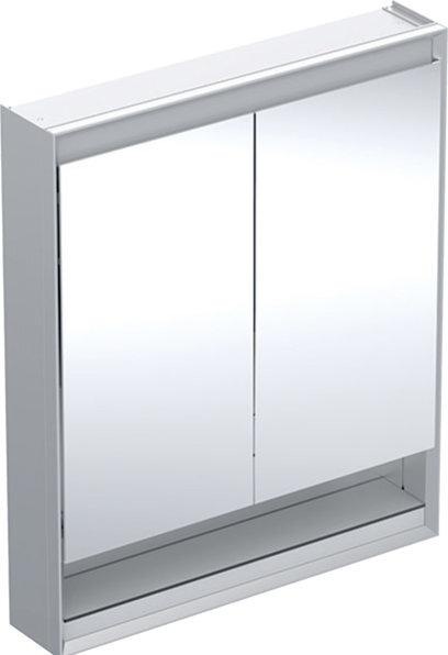 Geberit ONE mirror cabinet with ComfortLight, 2 doors, surface mounted, with niche, 75x90x15cm, 505.