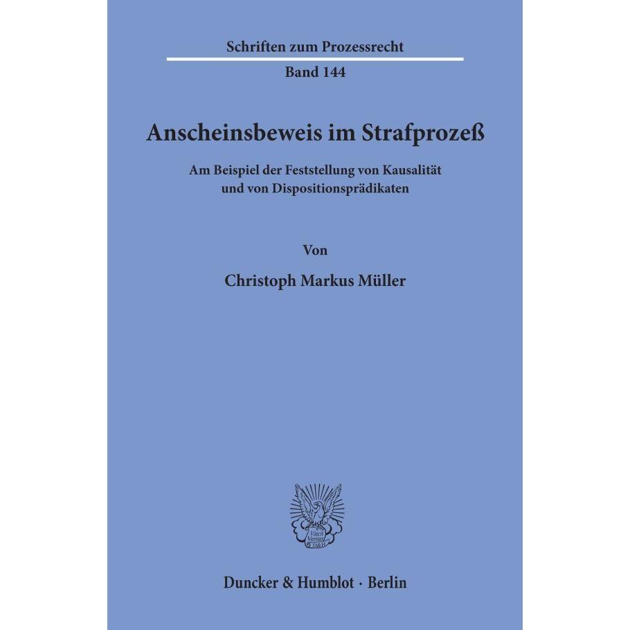 Thumbnail - Anscheinsbeweis im Strafprozess, Fachbücher
