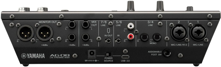 Immagine prodotto Yamaha AG08 Mixer nero per lo streaming live (Mixer da studio e live)