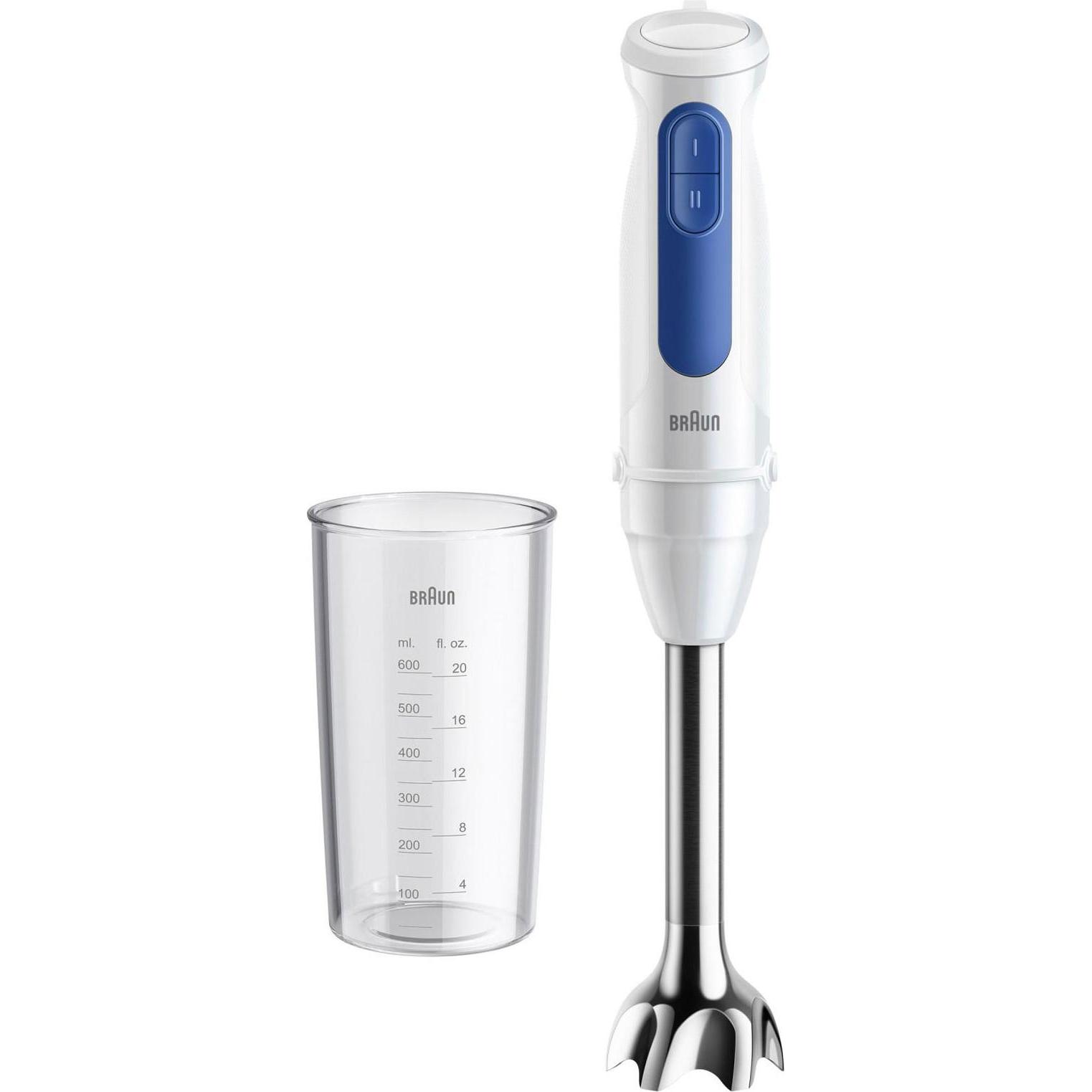 Braun Frullatore a mano MQ30001MWH MultiQuick 5 Vario, Frullatore a immersione, Bianco, Blu