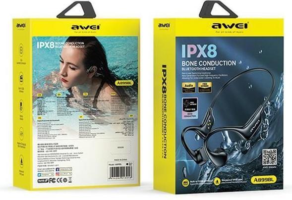 Actual product image Awei słuchawki przewodnictwo kostne A899BL czarny/black (NC, 7 h, Wireless)