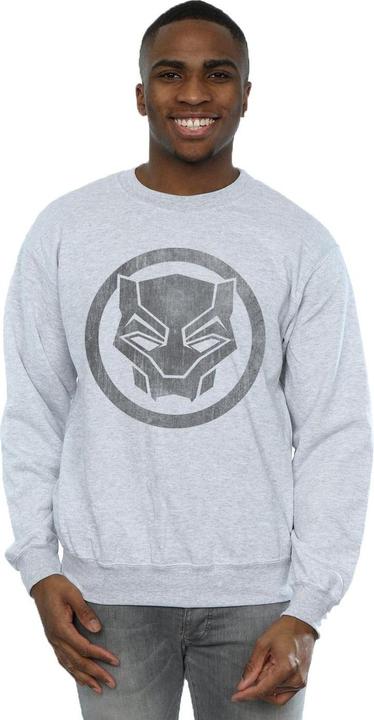 Actual product image Mens Black Panther Distressed Icon Cotton Sweatshirt (XL)
