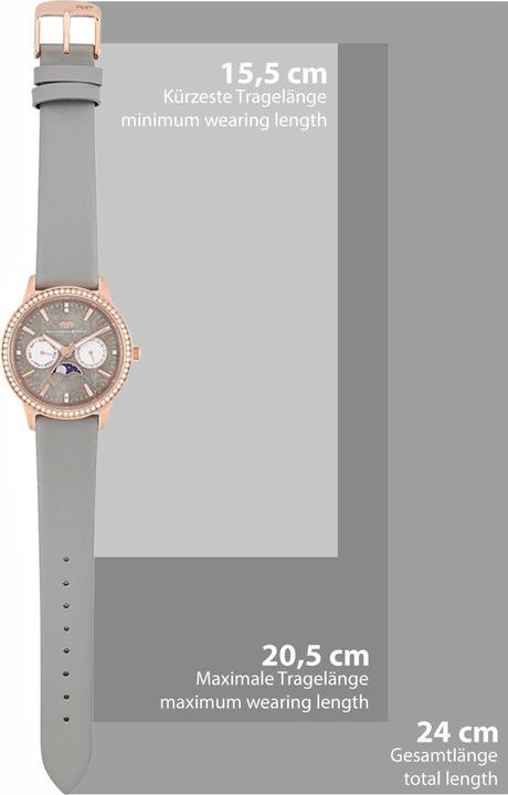 Produktbild Multifunktionen Amidala Echtleder Roségold - 34096 (Analoguhr, 38 mm)