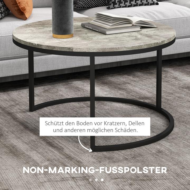 Image du produit Homcom Couchtisch Set MDF, Metall Grau