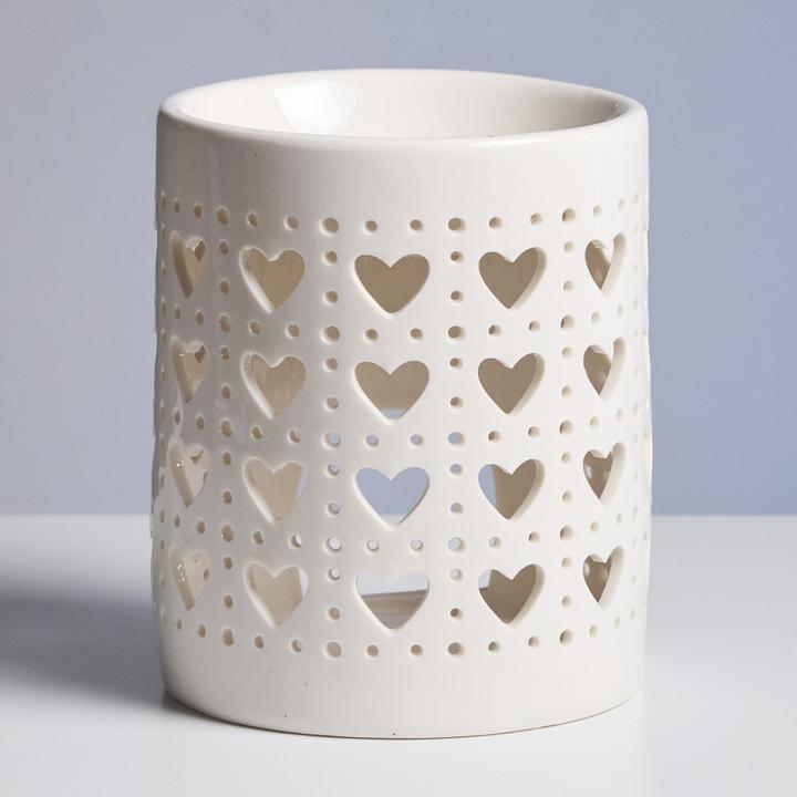 Image du produit G. Wurm Diffuseur de parfum décor coeur en porcelaine blanche (L/H/P) 10x13x10cm