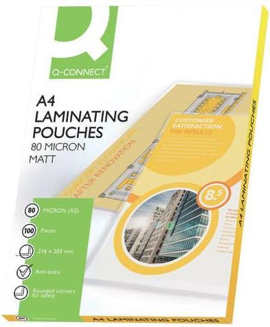 Q-Connect Pochette de plastification A4 (A4, 100 pièce(s), 80 µm)