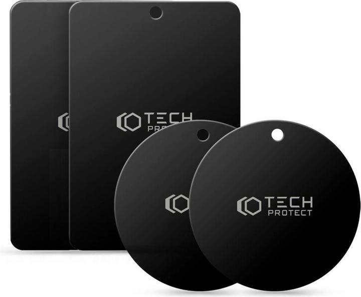 Actual product image Tech-Protect MetalPlate magnetic plates for car holders - black (4 pcs.)