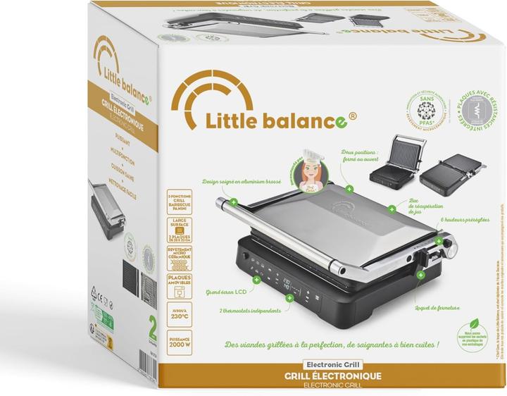 Produktbild Little Balance Multifunktionale elektrische Vleesgrill mit XXL-Platten, Touchscreen und 5 Programmen